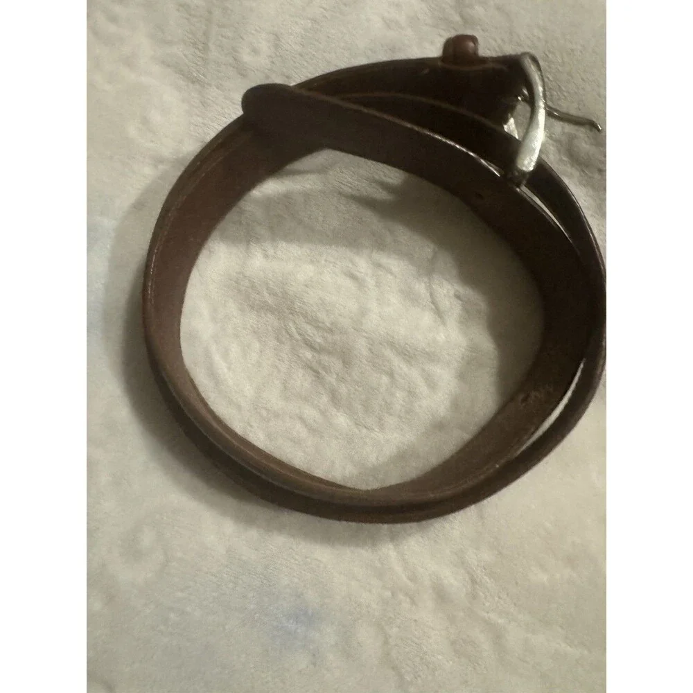 RL RALPH LAUREN WOMEN'S  BROWN LEATHER  BELT Dz 38/95 BRASS USED READ